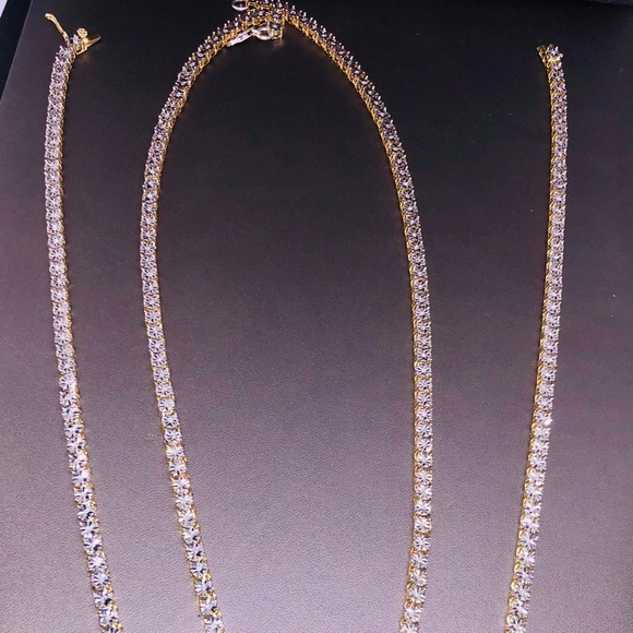 2 REAL DIAMOND TENNIS CHAINS NOT CZ READ POST WOW - Picture 6 of 17